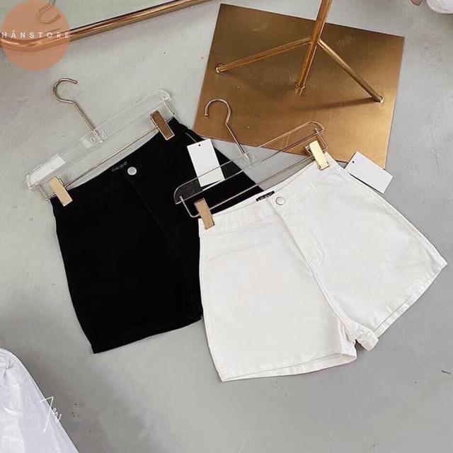 SHORT JEANS ÔM CẠP SIÊU CAO CO GIÃN KHÔNG TÚI TRƯỚC- ảnh thật