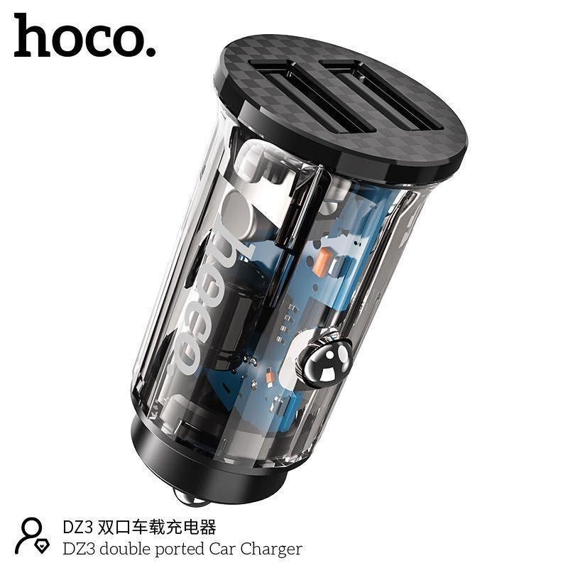 Tẩu sạc ô tô cho hoco. DZ3 – Hàng Chính Hãng 2 Cổng USB-A/Type-c  sạc nhanh PD 20w, Quick Chagre C3.0