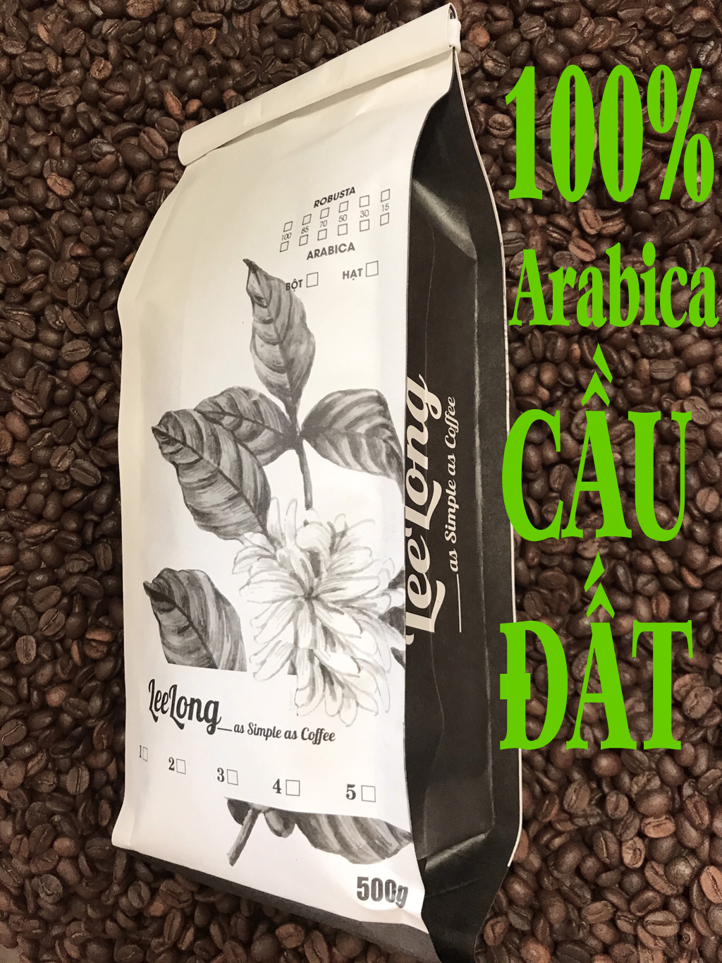 500g cà phê Arabica Cầu Đất dạng bột