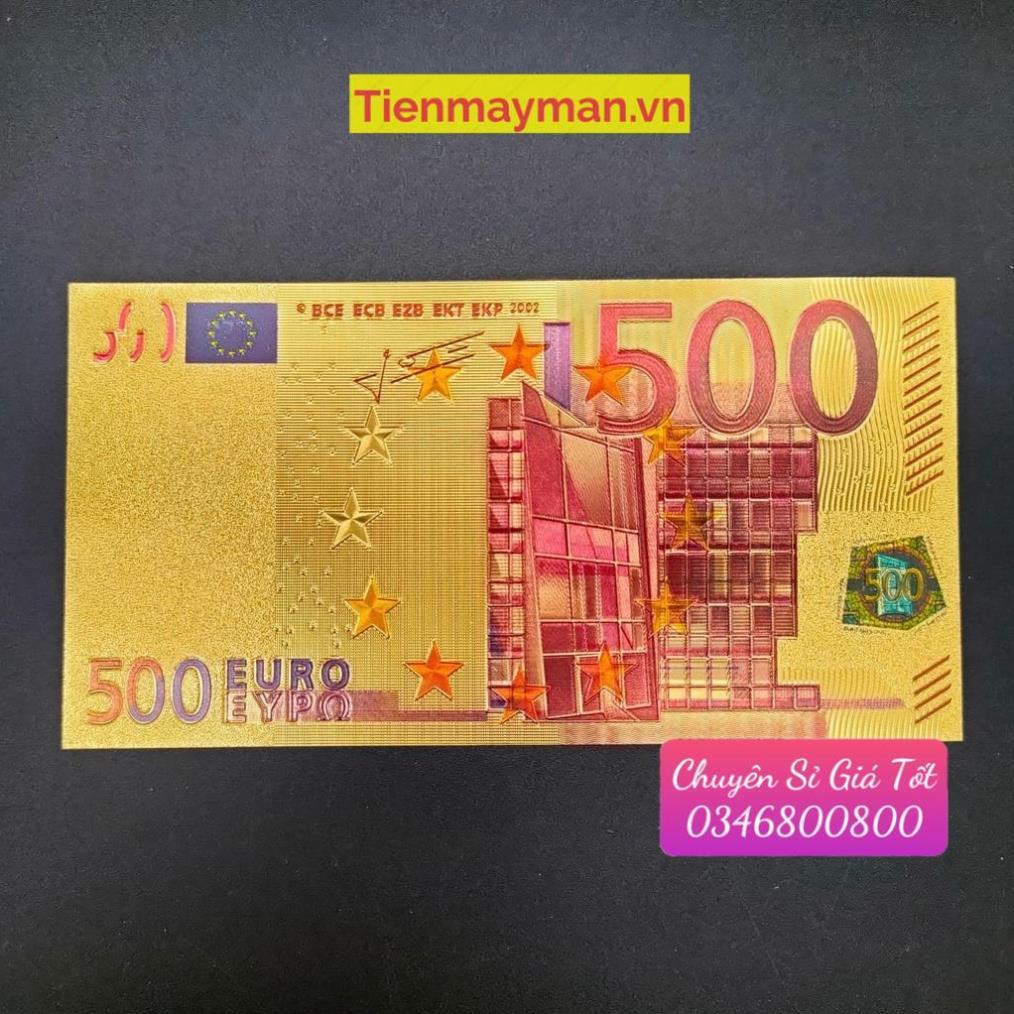 Tờ Tiền Kỉ Niệm 500 EURO Plastic Mạ Vàng Lì Xì Tết May Mắn