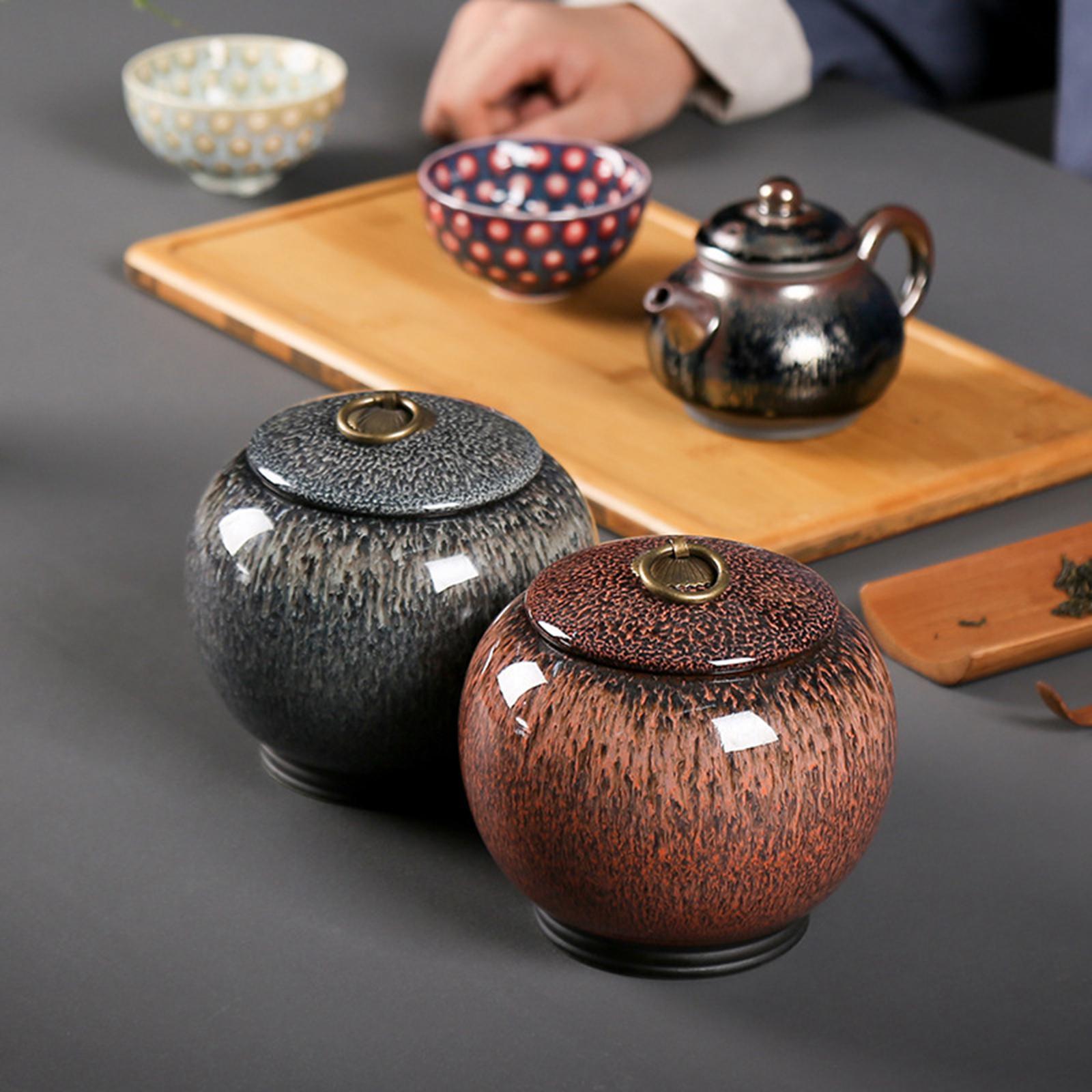 Ceramic Ginger Jar Caddy Bud Vase Food Storage Jar for Flour Sugar Rice