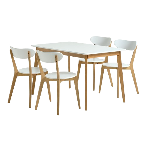 Ghế bàn ăn | JYSK Jegind | gỗ công nghiệp/gỗ cao su | trắng/sồi R45cmxC79cm xS54cm