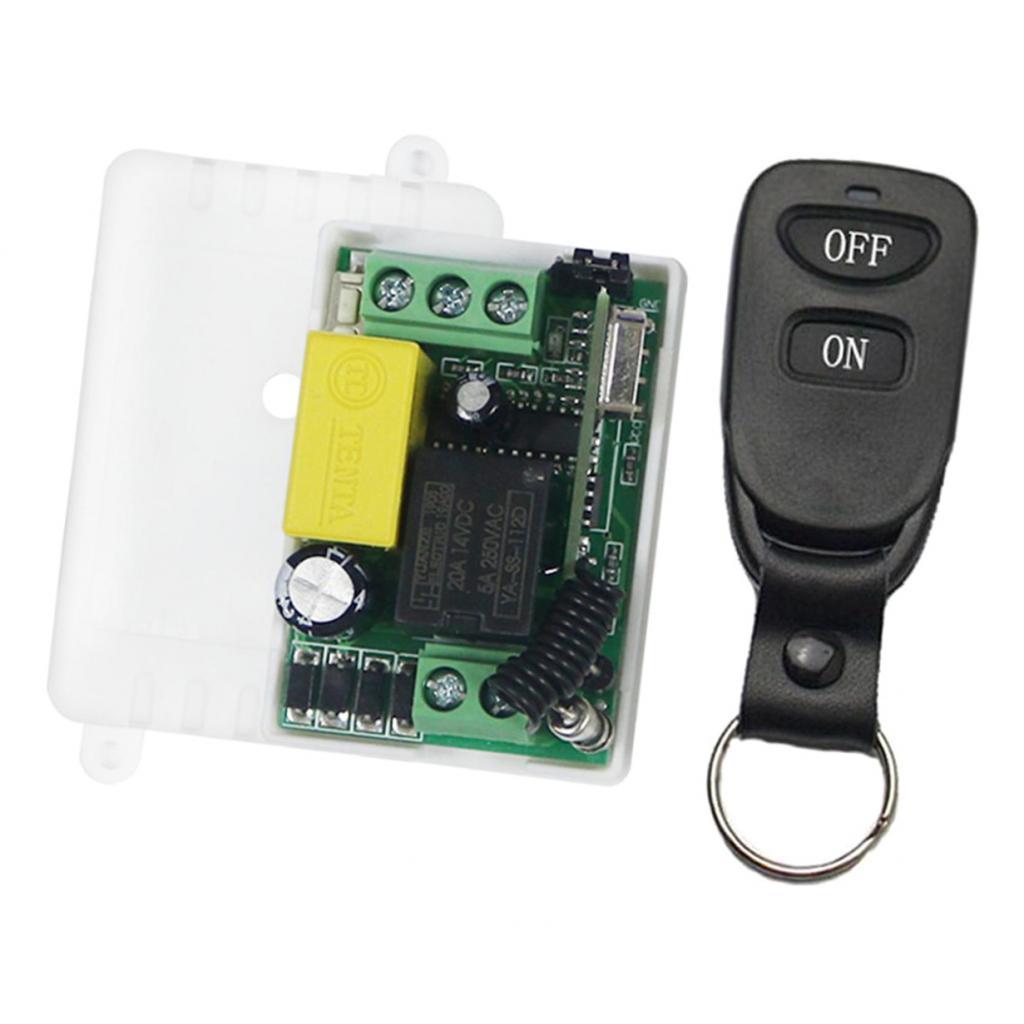 220V 1 Channels Remote Control Switches Control Wireless RF Relay 1 Receiver With 1 Transmitter Black