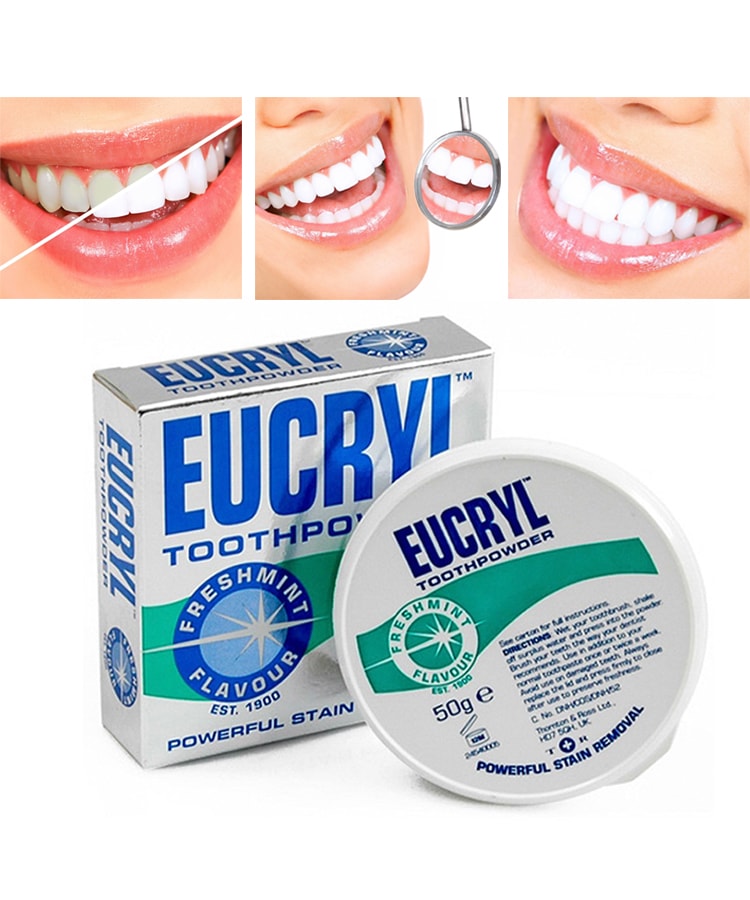 Bột trắng răng, Kem đánh răng trắng răng Eucryl Anh Giúp răng trắng sáng bền lâu , sạch bóng và thơm mát cả ngày - QuaTangMe Extaste