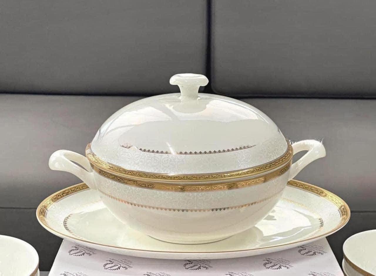 Set bát sứ Imperial 50 món viền vàng siêu sang Hàng chính hãng