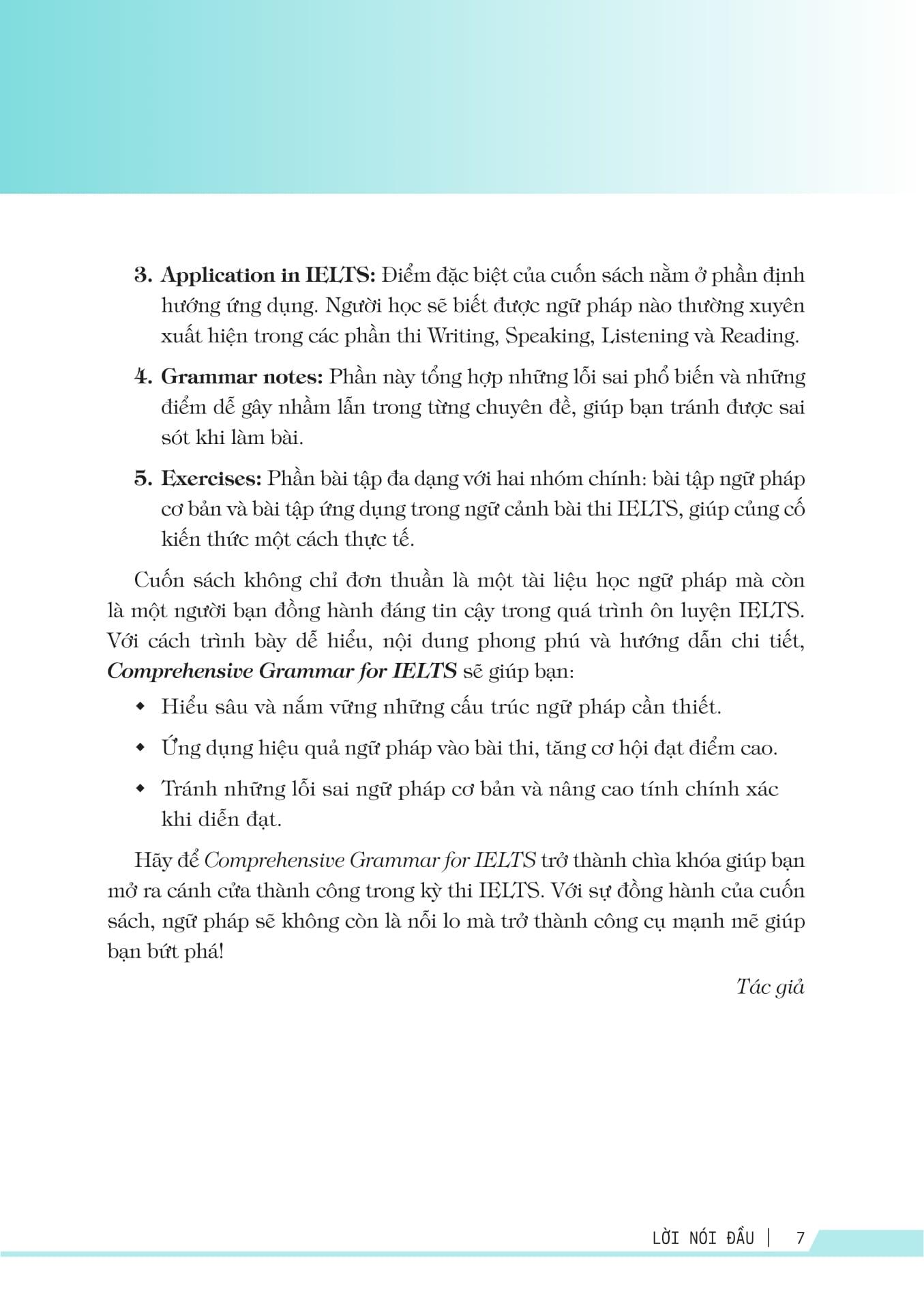 Sách - Comprehensive Grammar For IELTS - Ngữ Pháp Toàn Diện Luyện Thi IELTS - ảnh 8