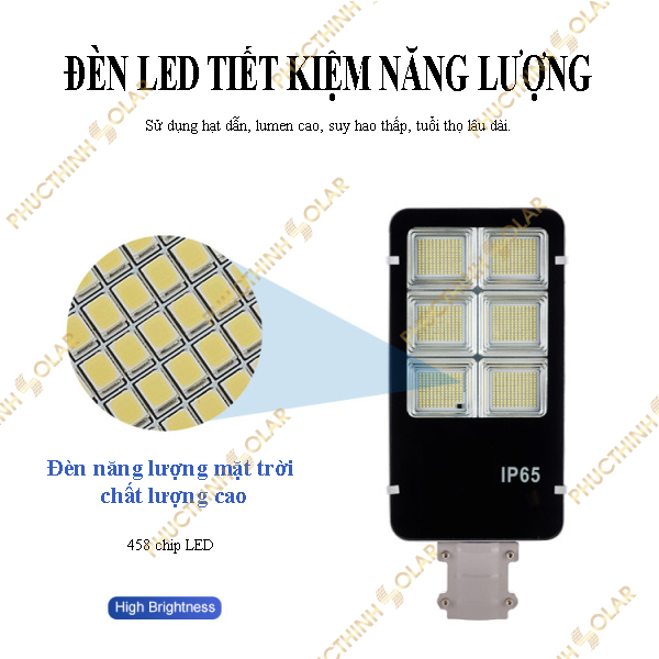 Đèn Năng Lượng Mặt Trời 300W Đèn Đường Jindian JDE-6300 - Đèn LED Điều Khiển Từ Xa, Tiêu Chuẩn IP67 Chống Thấm Nước - Phúc Thịnh Solar