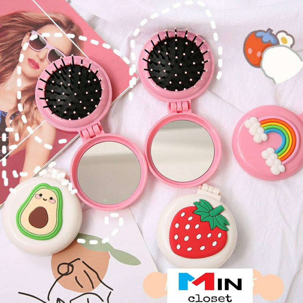 Gương kèm lược gấp gọn siêu dễ thương - Mincloset