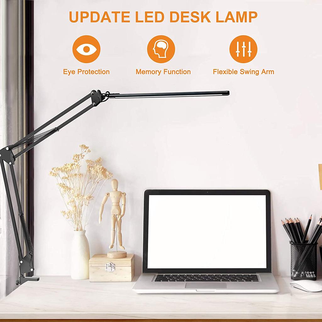 Desk Lamp Eye Protection LED Lamp with Clamp, Flexible Bedside Table Desk Lamp LED Reading Desk Light