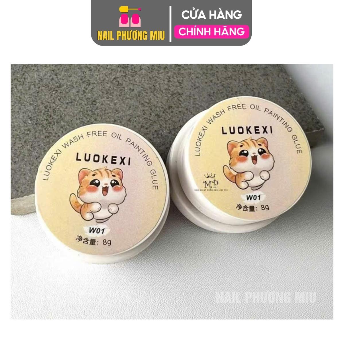 Gel Thạch Cao Lỳ Mịn Cún Con LUOKEXI W01 8g Chuyên Vẽ Nặn Đắp Hoa, Bướm Nổi 3D Làm Nail, Gel Siêu Mịn Hơ Đèn Khô Ngay