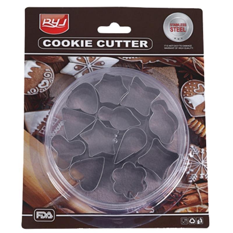 Khuôn Bánh Quy Cookies Cutter Khuôn Nhấn Bộ 12 Chi Tiết - CBQUI12MAU