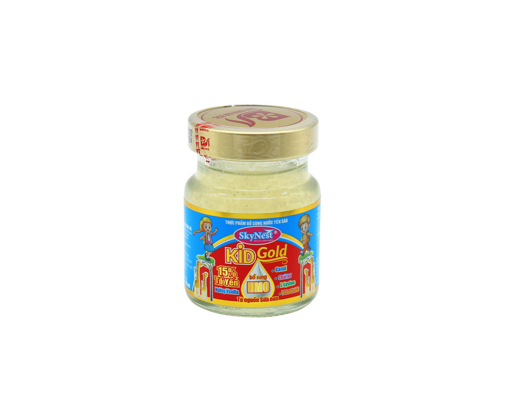 Nước Yến Sào SkyNest Kid Gold HMO 15% Tổ Yến Cho Trẻ Nhỏ x Lọ 70 ml, bổ sung HMO từ nguồn sữa non, kích thích tiêu hóa, lợi khuẩn đường ruột