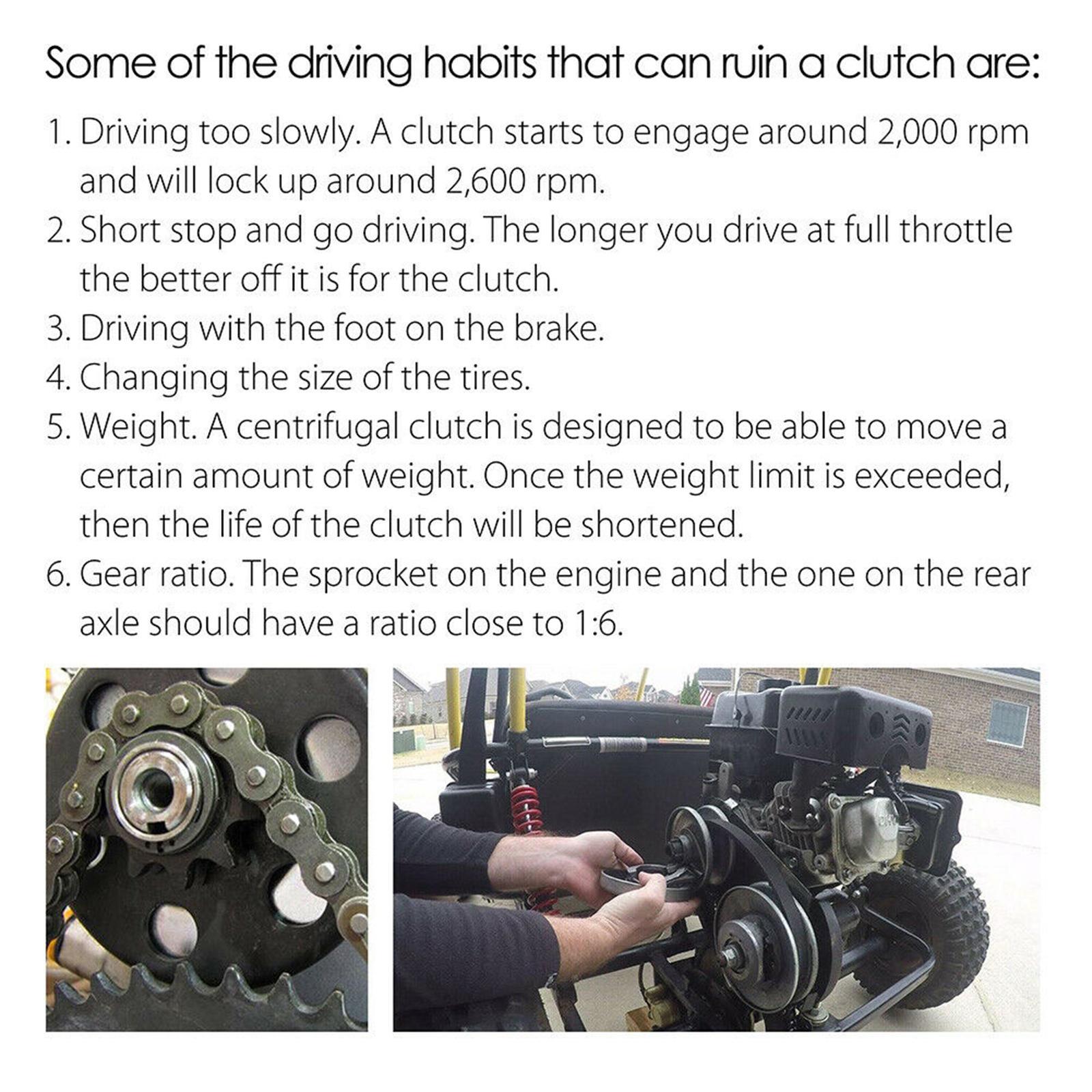 Go Kart Clutch 3/4 Bore 12T  with #35 Chain Centrifugal Minibike Engines