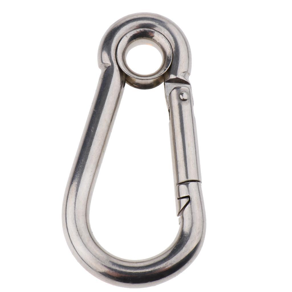 Spring Snap Hook Stainless Steel Clip Keychain Carabiner for Camping Hiking