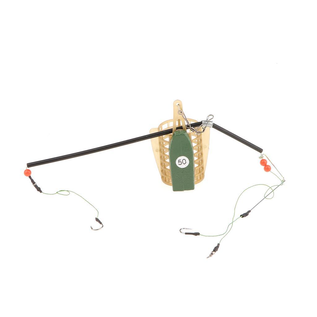 Fishing Bait Trap Cage Feeder Basket Lure Holder with Hooks Fishing Accessories