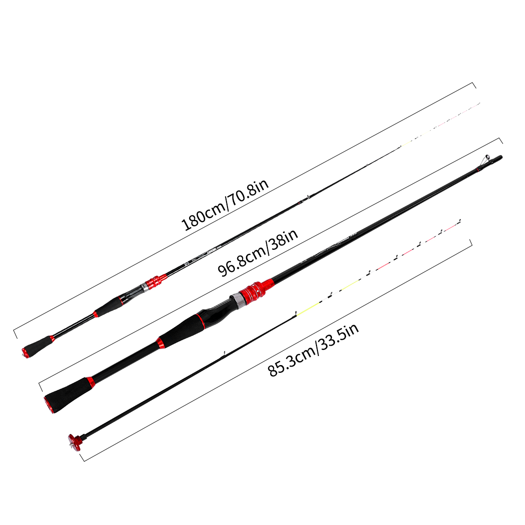 OneTwoFit Cần câu1,8m Cần câu xoay bằng sợi thủy tinh Đáy câu có thể được lưu trữ fishing rod OT042701
