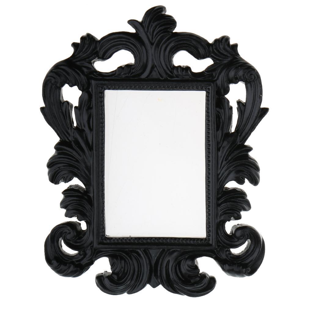 2pcs Vintage Mini Resin Picture Photo Frame Party Favor White+Black