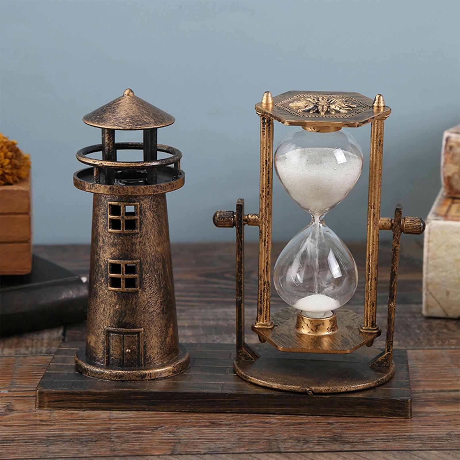 European Retro Style Lighthouse Hourglass Sand Timer for Desk New Year Gift
