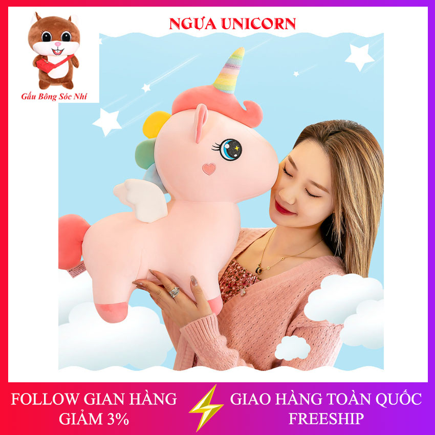 Gấu bông kỳ lân - Ngựa Unicorn cao cấp