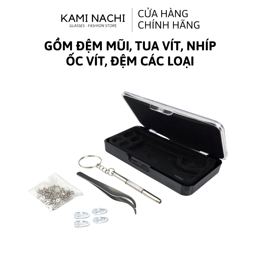 Bộ combo dụng cụ cơ bản KAMI NACHI sửa chữa kính tại nhà gồm ốc, đệm mũi, tua vít, nhíp