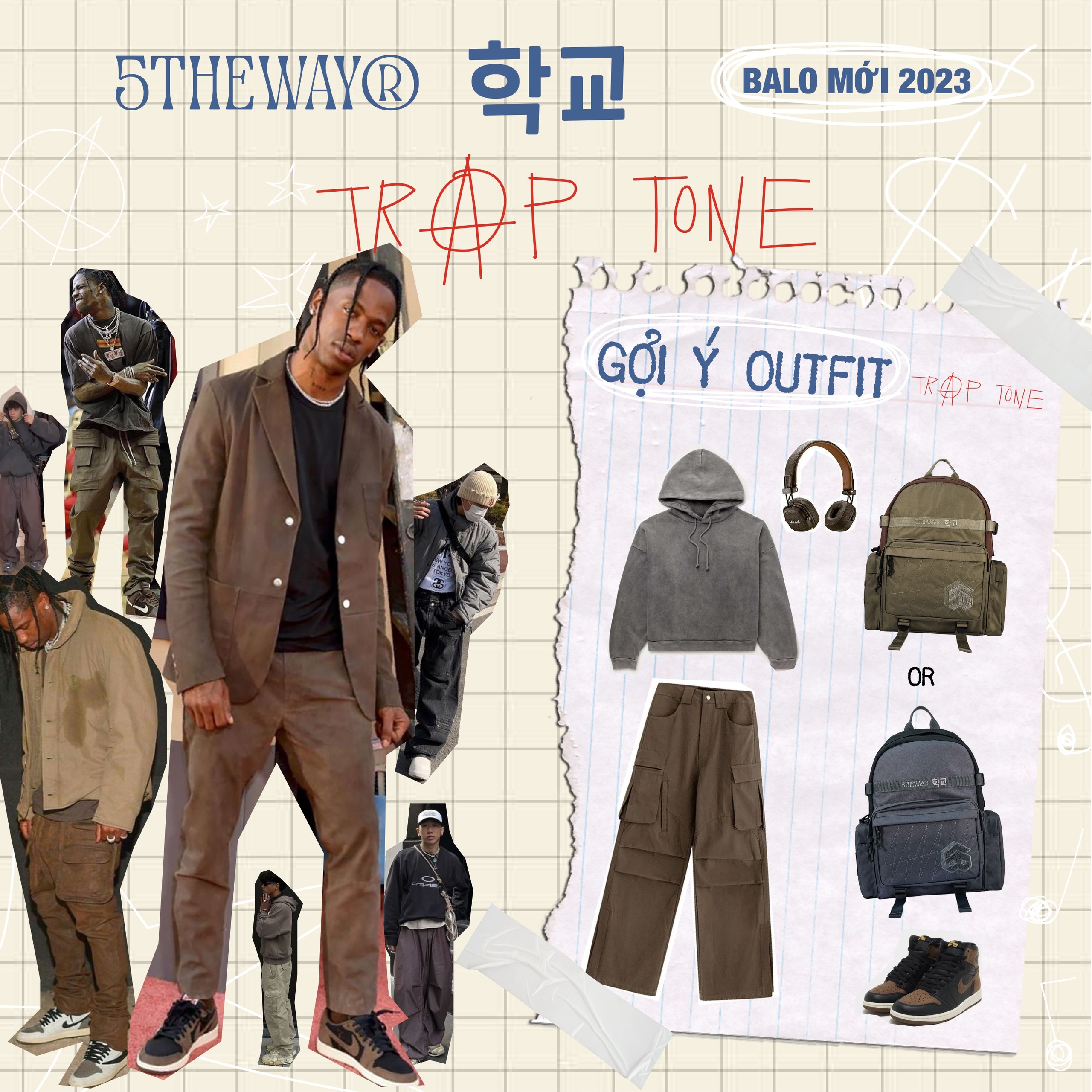 Balo 5THEWAY 학교 TRAP TONE ROCKET BACKPACK