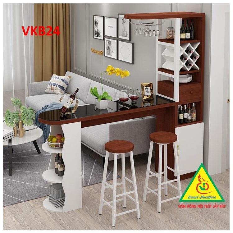 Quầy bar mini kết hợp tủ rượu VKB024 ( không kèm ghế) - Nội thất lắp ráp Viendong Adv