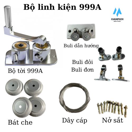 Bộ Linh Kiện Giàn Phơi Quần Áo 999A ( KHÔNG KÈM THANH PHƠI)