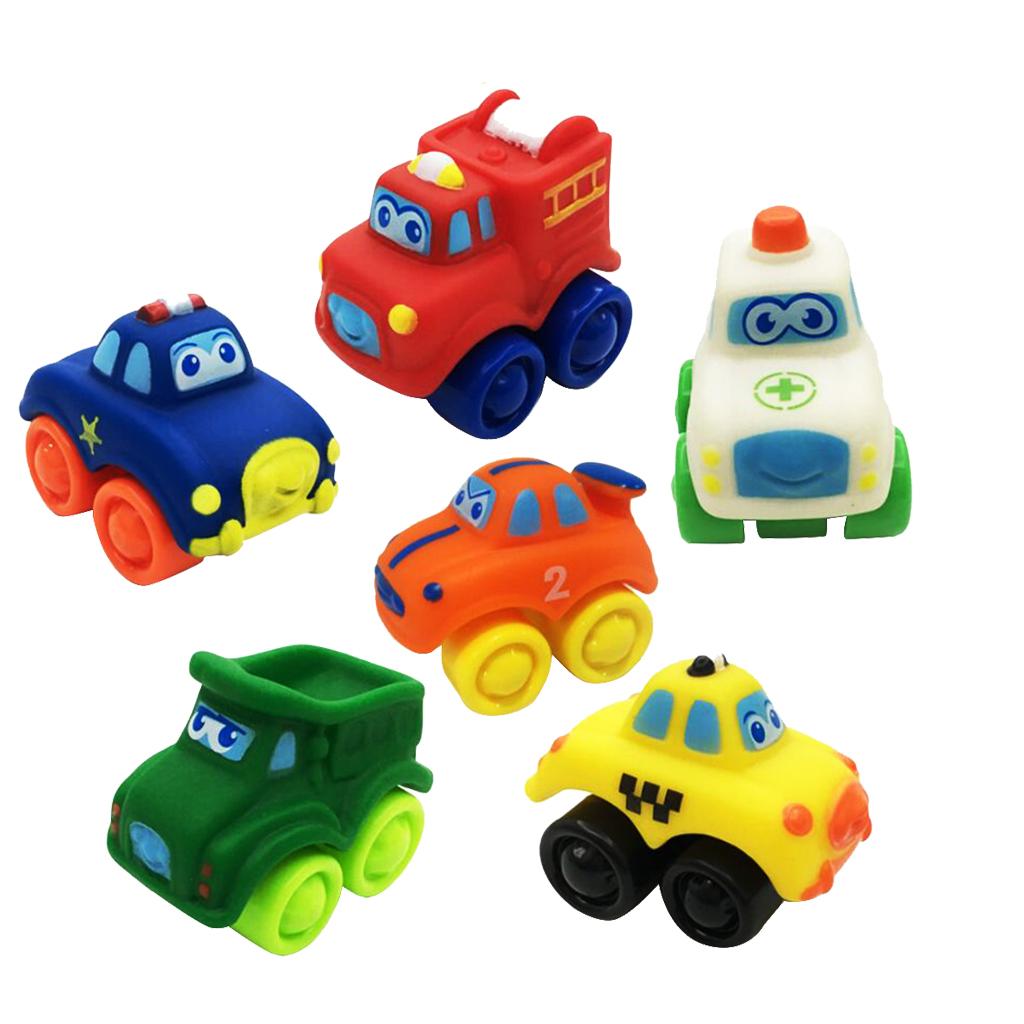 Cao Su Nhựa Mini Ô Tô Đồ Chơi Mô Hình Cho Bé Kid Cho Bé Chơi Bộ 6 Cái