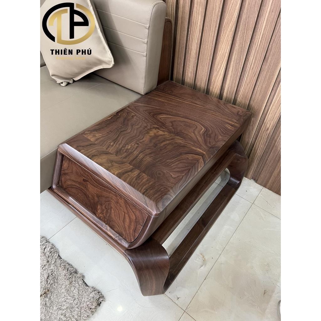 Bộ sofa phòng khách gỗ óc chó Bắc Mỹ cao cấp bọc da Simili, mút K43 mã TP-268