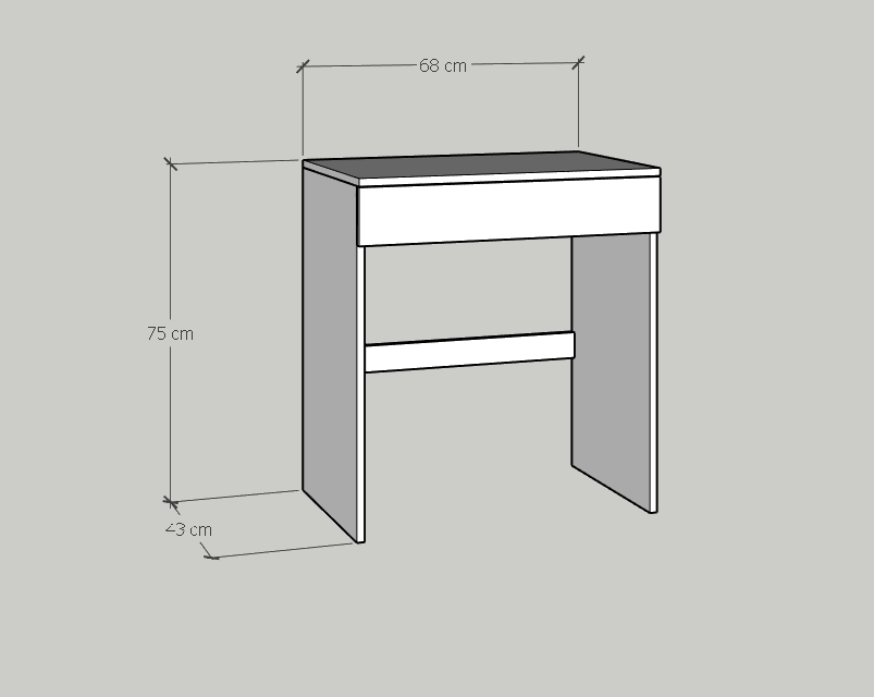 [Happy Home Furniture] MACRO, Bàn trang điểm tối giản,  68cm x 45cm x 75cm ( DxRxC), BAN_007