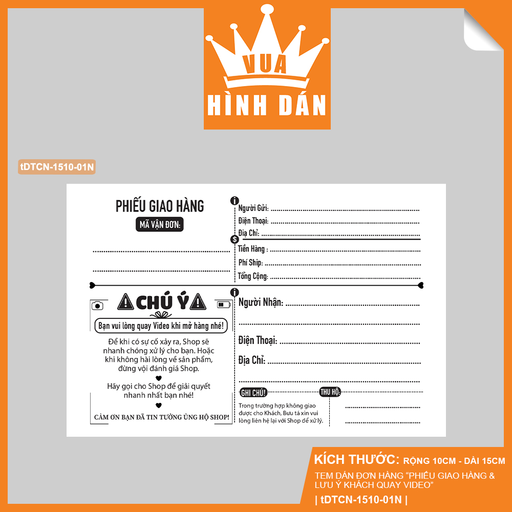 Set 50/100 tem giao hàng, ship hàng kèm nhắc quay video mở hàng  - sticker dành cho shop