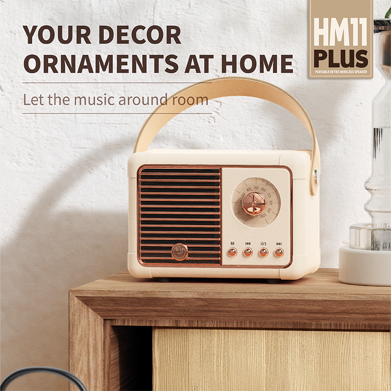 Loa bluetooth retro Color: HM11 Plus Green Set Type: Speaker
