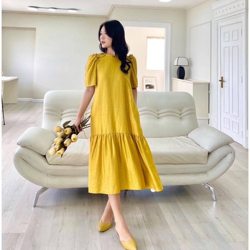 LISA DRESS Đầm suông tay phồng nhũ