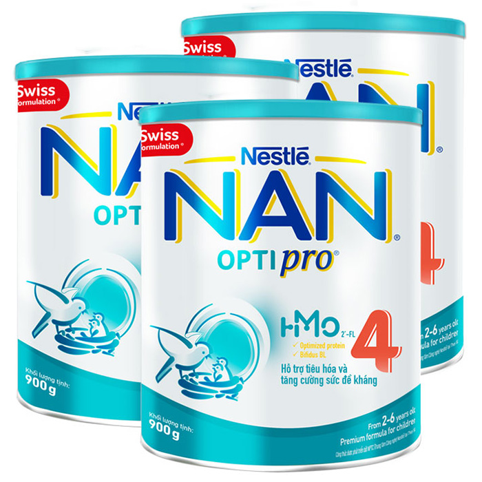 Combo 3 Lon Nan Optipro 4 HMO 900g - Tặng Bộ Gối Nệm Cho Bé