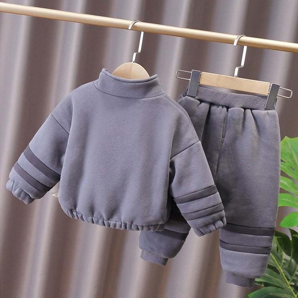 Bộ Nỉ Bông Cho Bé, Bộ Nỉ Cổ Khóa Chất Nỉ Bông Cực Ấm Cho Bé - ROSY KIDS