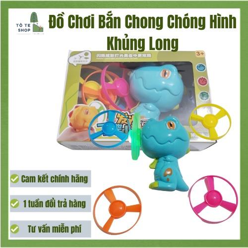 Đồ chơi bắn chong chóng phát sáng hình khủng long cực dễ thương dành cho bé,máy bắn con quay hình khủng long