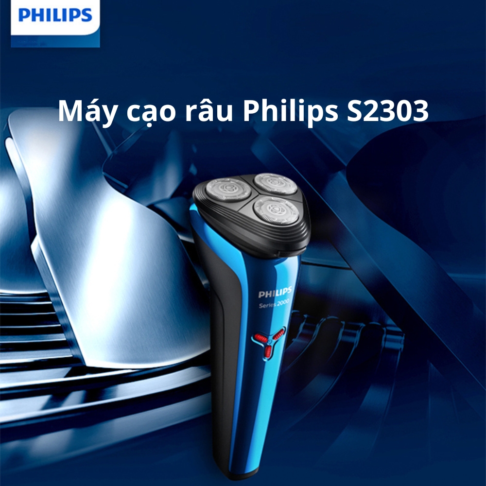 Máy cạo râu điện Philips S2303 Hệ thống cắt và cạo Fengchi tích hợp sạc nhanh 5 phút/ 1lần cạo - Hàng nhập khẩu
