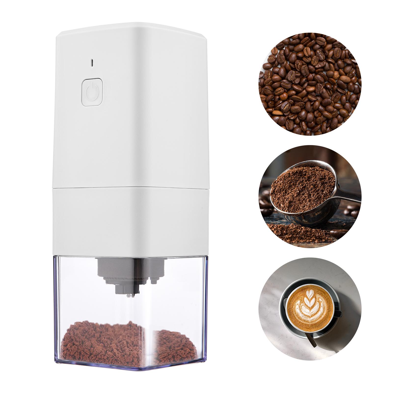 Portable Mini Electric Burr Coffee Grinder with Adjustable Coarse Fine Grinding Removable Chamber