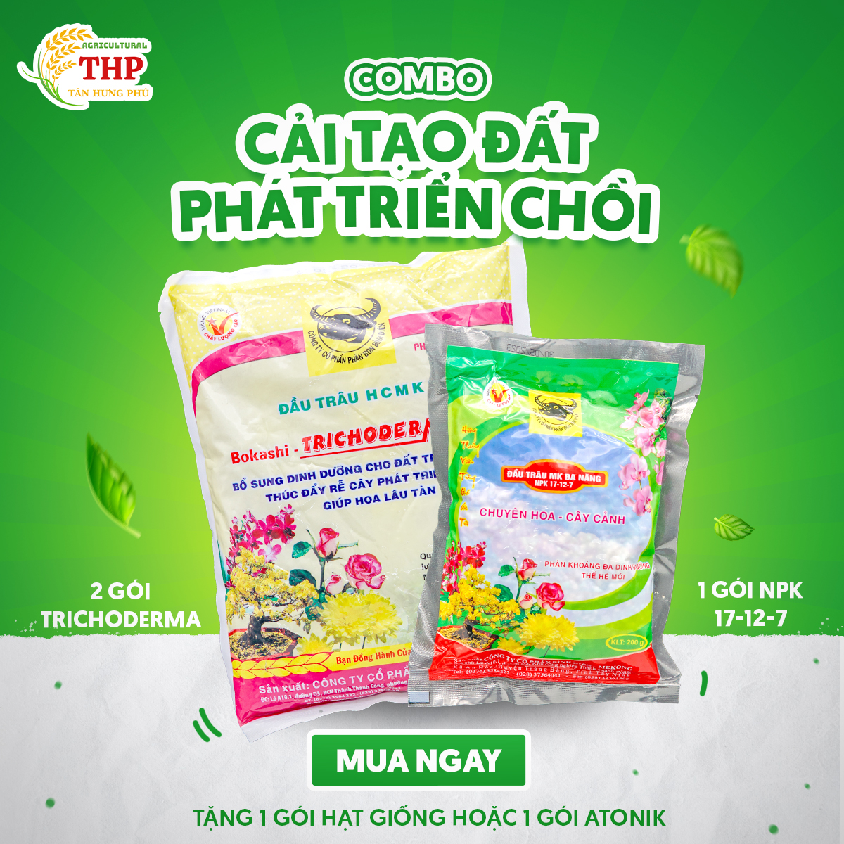 CẢI TẠO ĐẤT_PHÁT TRIỂN CHỒI | CHUYÊN HOA KIỂNG | COMBO CHĂM SÓC CÂY