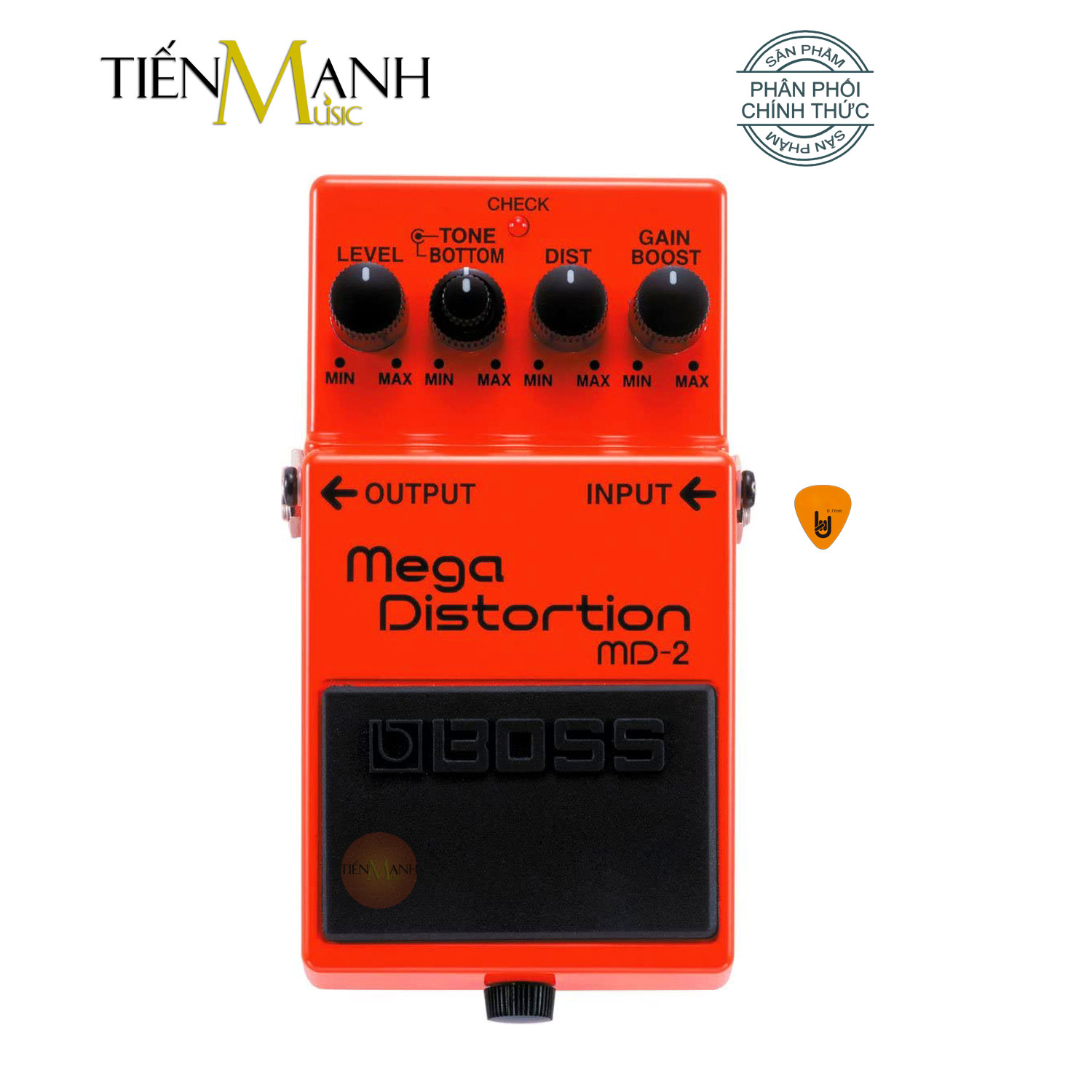 Phơ Guitar Boss MD-2 Mega Distortion - Bàn Đạp Fuzz Pedals Effects MD2 Hàng Chính Hãng - Kèm Móng Gẩy DreamMaker