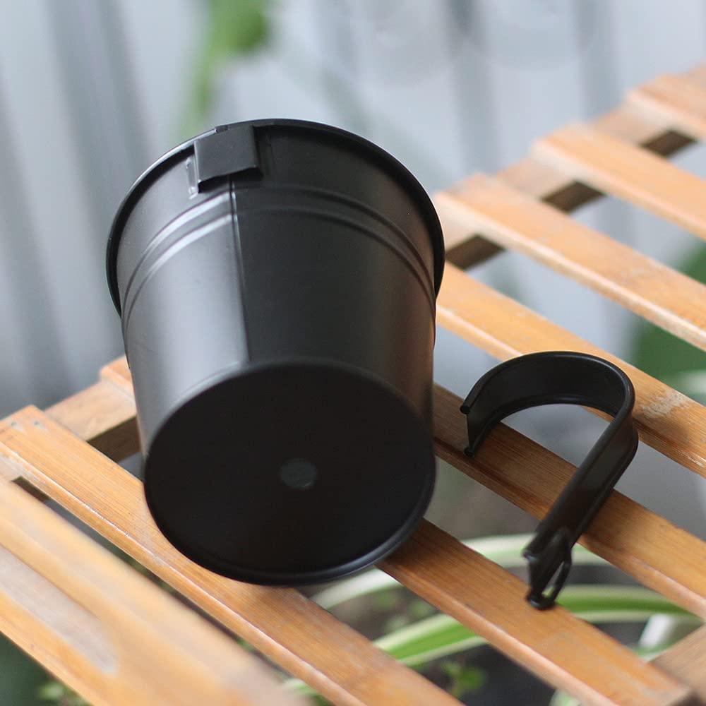 Bộ 4 Chậu Trồng Cây Treo Bằng Sắt Màu Đen Có Móc Tháo Rời Cho Ngoài Trời Trong Nhà Hoặc Ngoài Trời