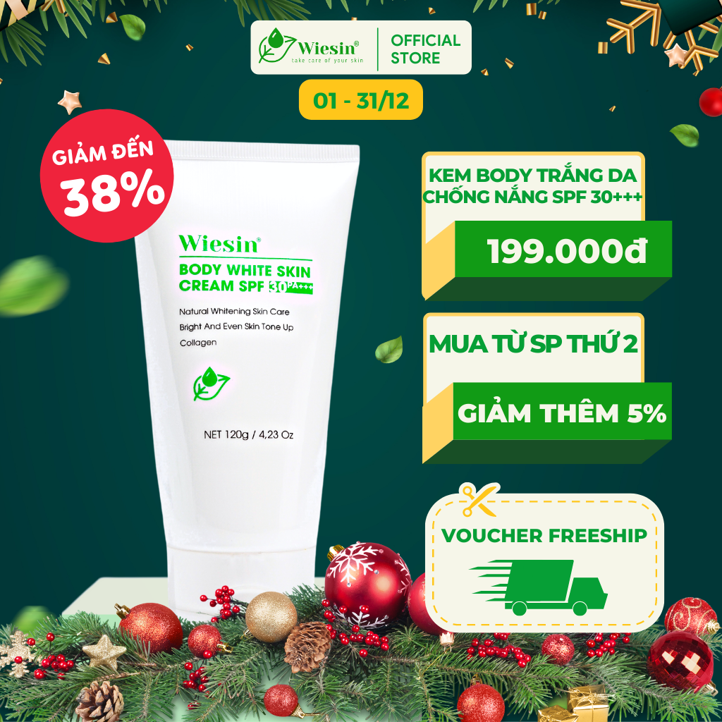 Kem body trắng da toàn thân có chống nắng Wiesin Body White Skin Cream 120g - WS06