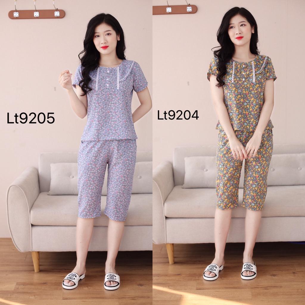 Quần áo mặc nhà, Đồ bộ mặc nhà, Bộ đồ sau sinh cổ tròn áo cộc quần lửng mềm mại