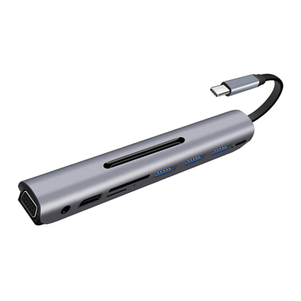 Type C Docking Station USB C To 4K HDMI VGA USB3.0 TF SD