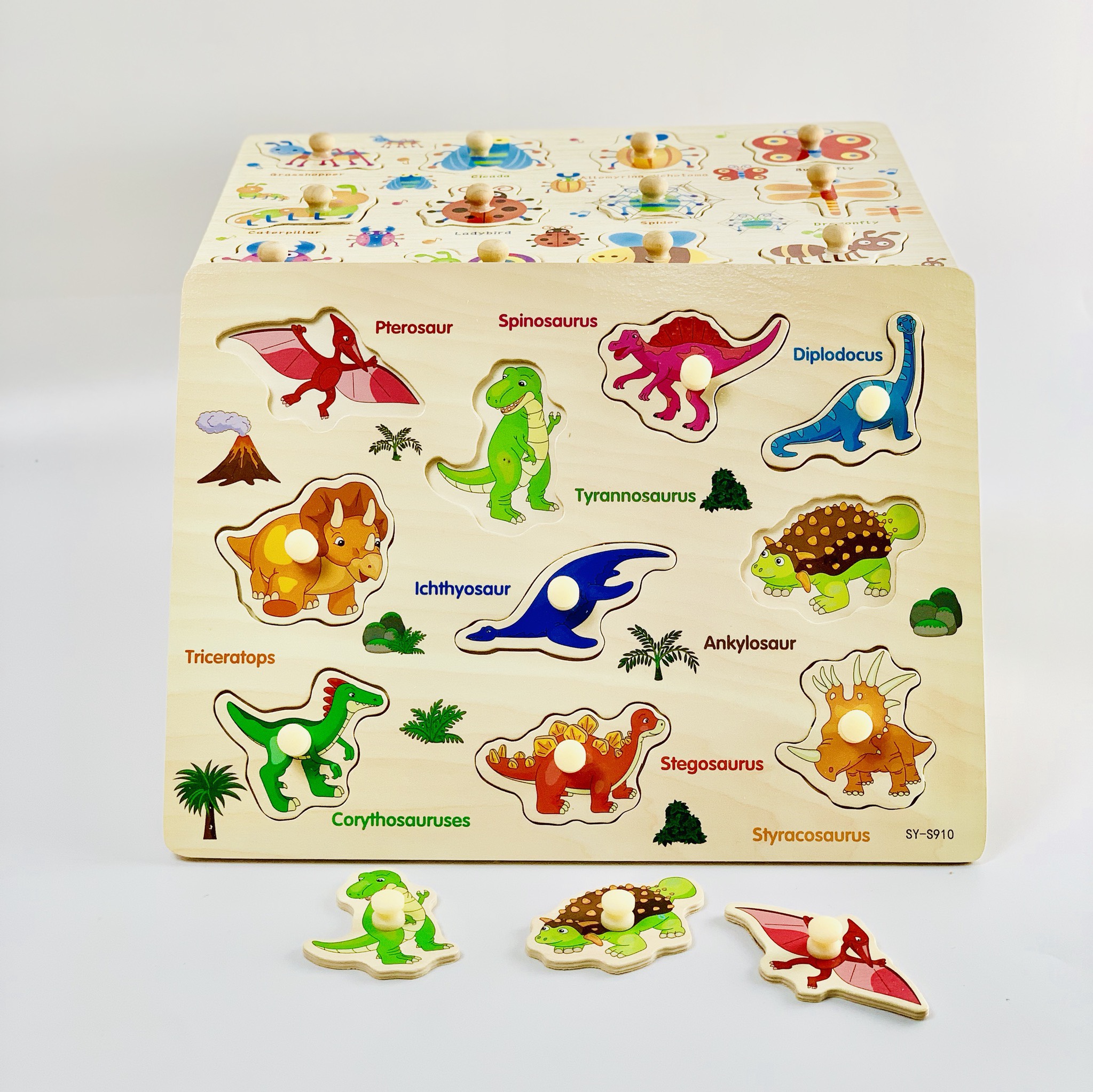 Set 5 bảng ghép hình có núm nhiều chủ đề MK01