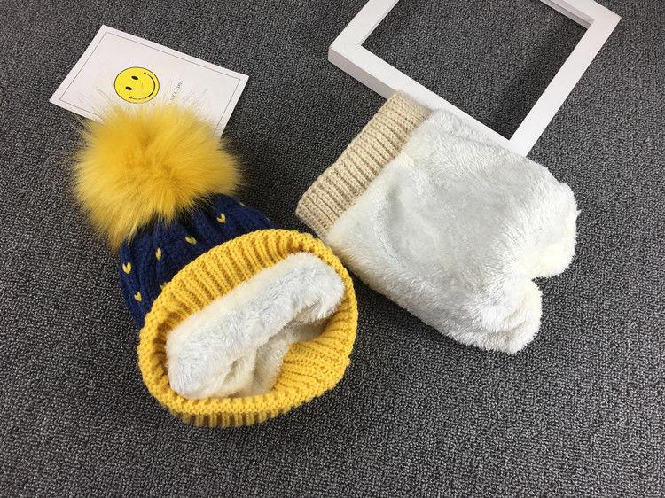 Thời Trang Mùa Đông Trẻ Em Khăn Choàng Nón Bộ Cho Trẻ Em Dệt Kim Beanies Với Bộ Lông Pompoms Cho Bé Trai Bé Gái Ấm Áp Với Sang Trọng Mũ Lưỡi Trai