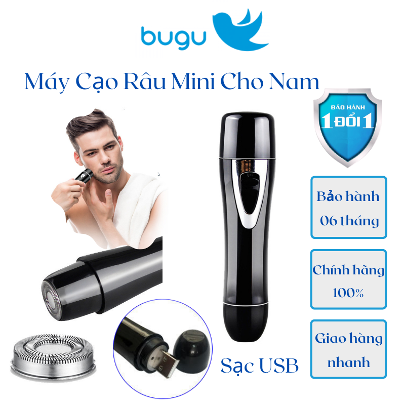 Máy Cạo Râu Mini Cho Nam Bugu XZ-2021 Sạch Sẽ Nhanh Gọn Tiết Kiệm Pin