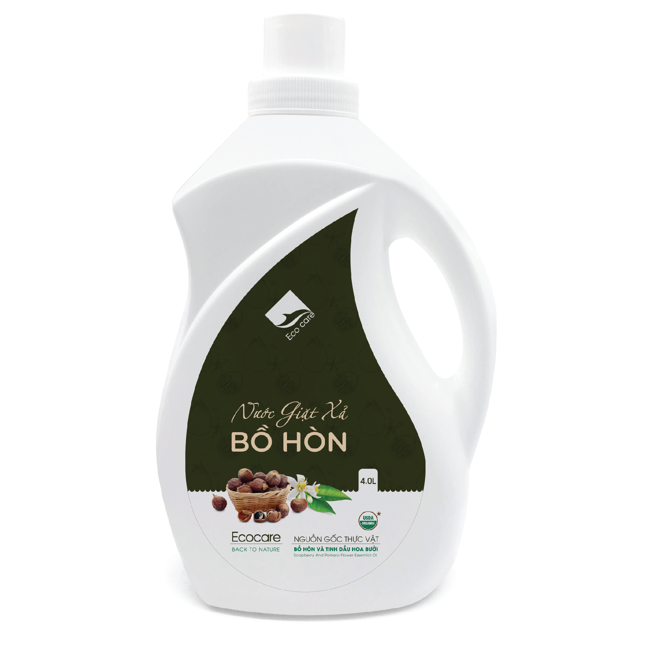 Nước giặt xả hữu cơ Bồ Hòn Ecocare tinh dầu Hoa Bưởi  4000ml