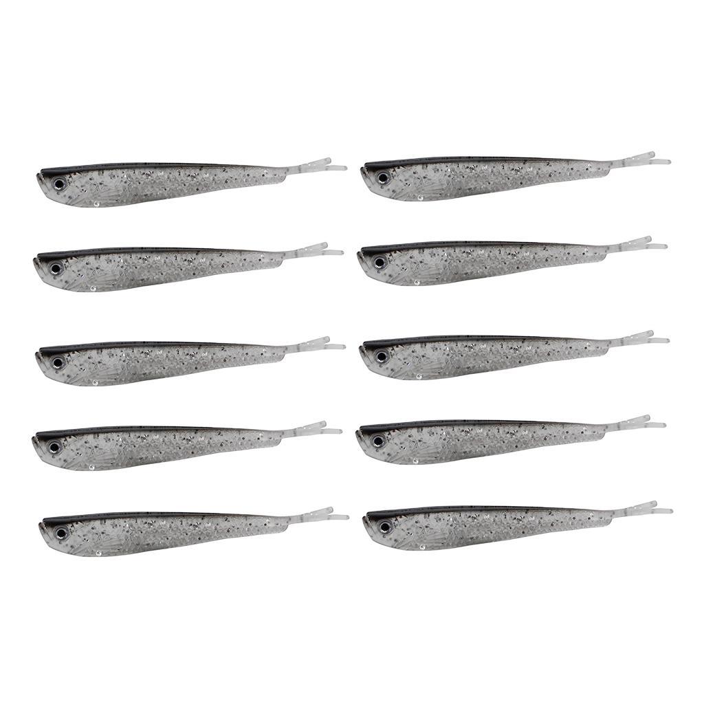 10 Pieces Artificial Soft Fishing  Baits Lifelike Fish Swimbaits 7.5cm