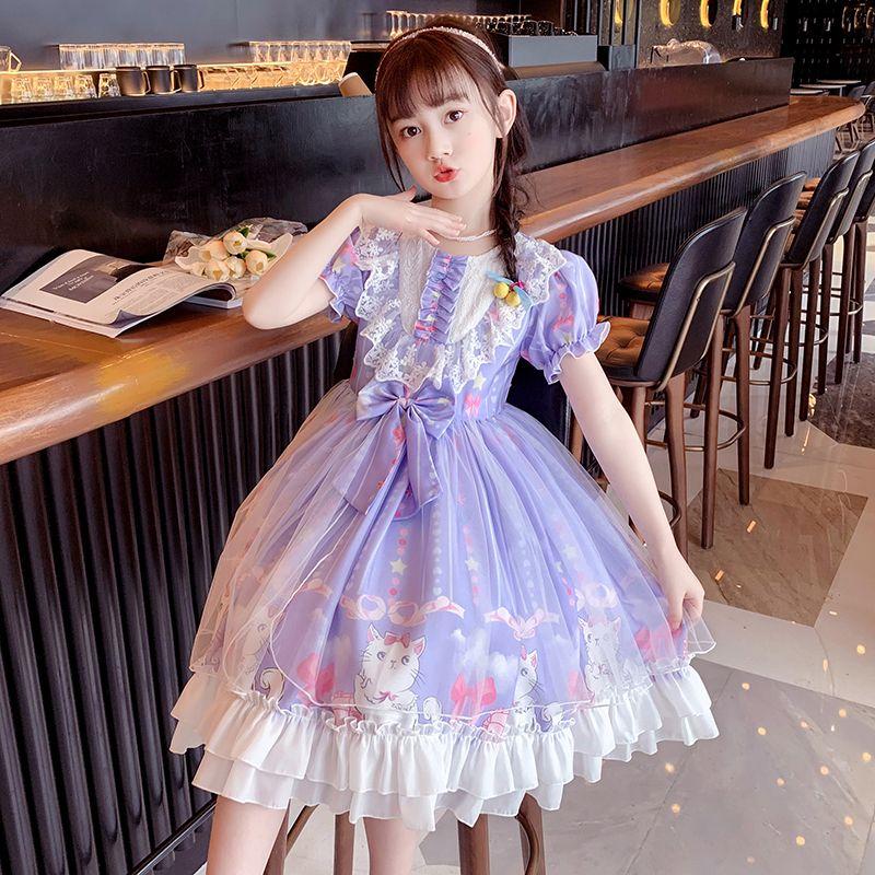 SHUANGYAN Đầm bé gái 2022 Váy mùa hè Lolita Váy mùa thu Cô gái nhỏ Váy công chúa Váy trẻ em Lolita